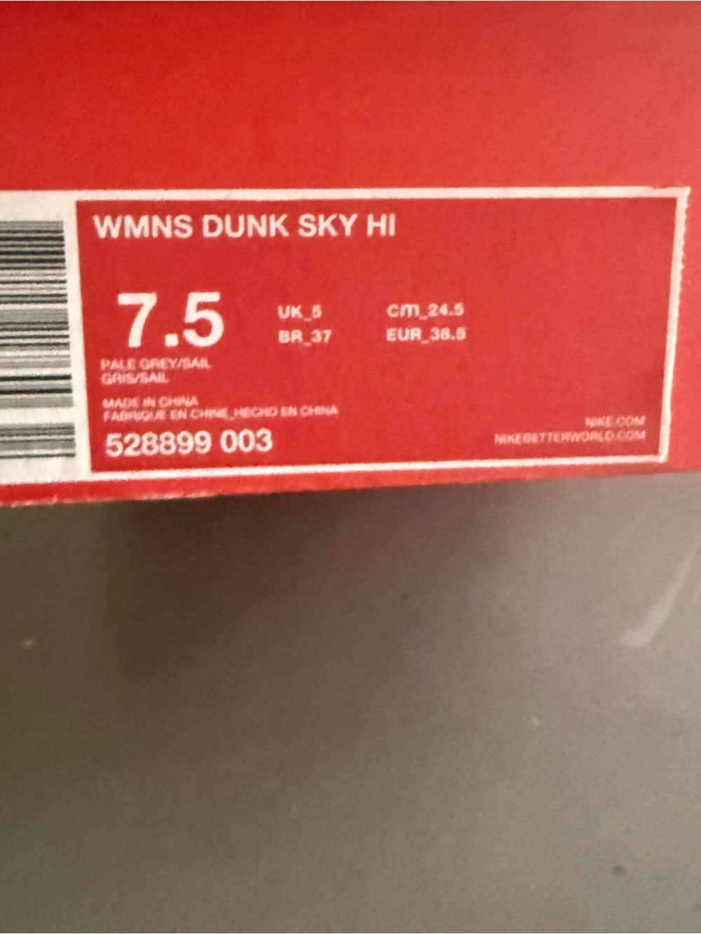 Nike Women’s Light Gray Suede Wedge Dunk Sky Hi High-Top Sneakers w/White Swoosh - Picture 8 of 9